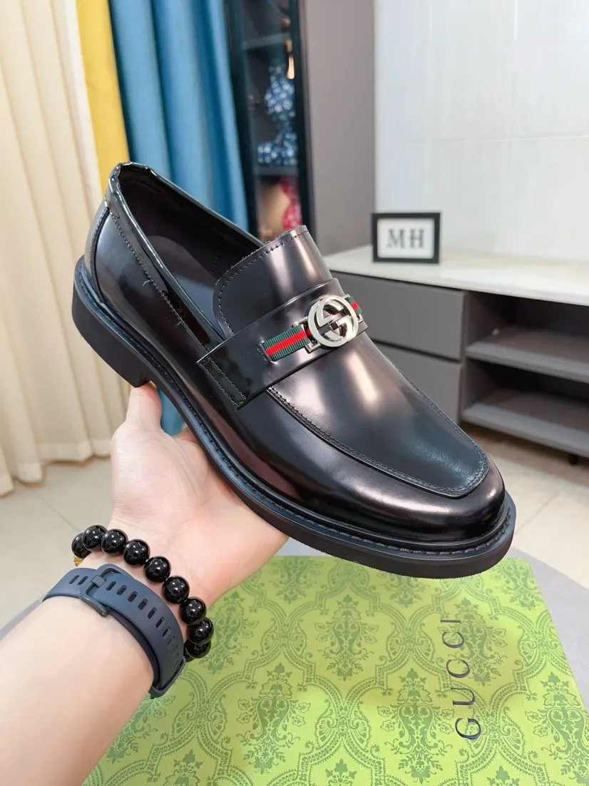 Men's men's shoes💰560🌹🌹Niuli [GUCCI] Formal men's leather shoes [strong][strong][strong] New model coming ~ original quality ☺The upper is imported from Italy with open edges, the leather is soft and delicate, and the wear-resistant and non-slip combination outsole is dignified and domineering, and the luxury charm is unobstructed! The natural and free nouveau riche leads the trend. Code number: 38-44